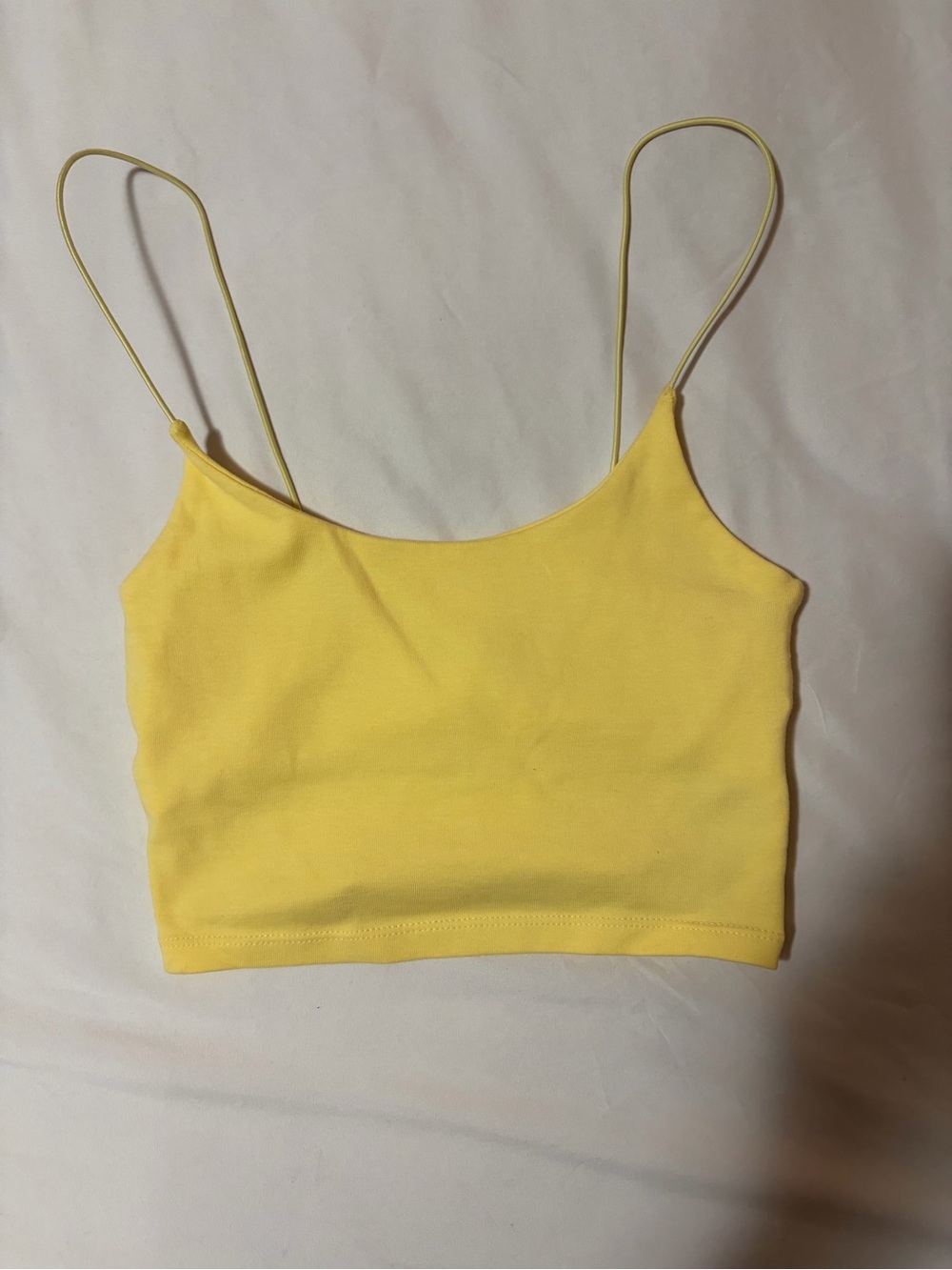 Zara Yellow Slim-Strap Cropped Camisole